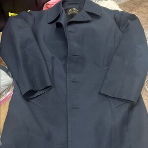 London Fog Navy Single-Breasted Trench Coat bin e